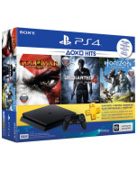 Игровая приставка Sony PlayStation 4 Slim 500Gb Black (CUH-2108A) + God of War + Uncharted 4 + Horizon: Zero Dawn + PS Plus 90 дней